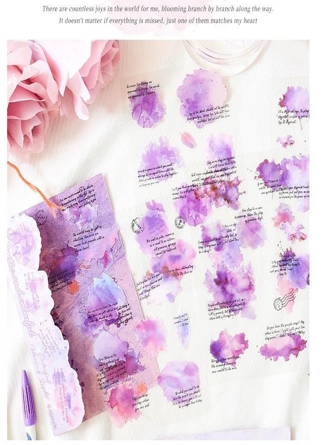 SAMVARDHAN Watercolor Abstract PET Stickers Set (36 Sheets) | Aesthetic Ink Wash & Color Splash Stickers | Journaling, Scrapbooking & Planner Decoration,Pack of 6 - Image 5